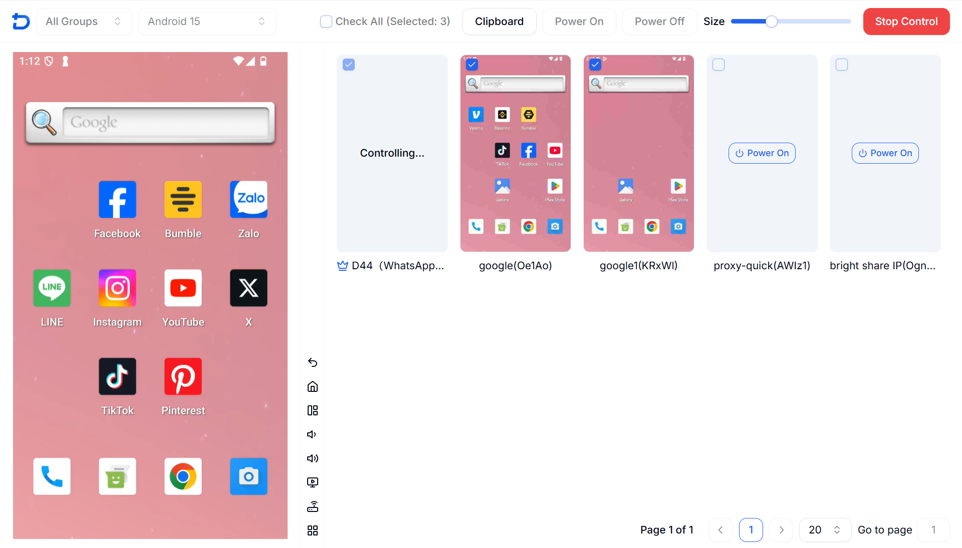 DuoPlus Operation Synchronizer controlling multiple cloud phones at once